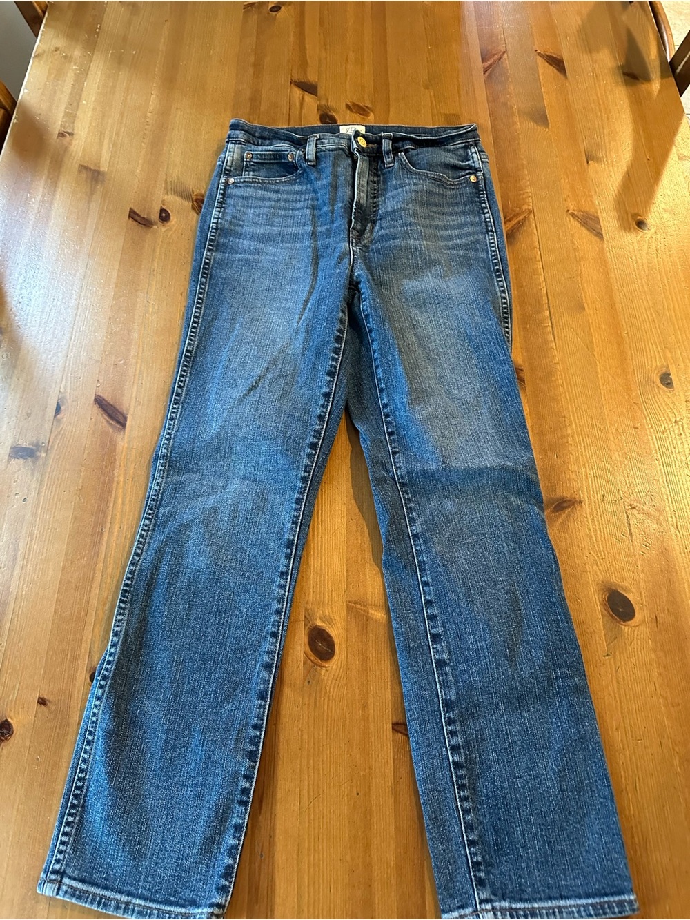 J. Crew Women's Straight-Leg Jeans in Medium Blue Wash